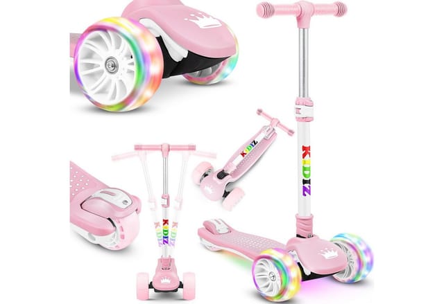 KIDIZ® Roller Kinder Scooter X-Pro2 Dreiradscooter mit PU LED Leuchtenden Räder Kinderroller faltbar Tret-Roller höhenverstellbarer Cityroller Kinderscooter für Jungen Mädchen 3-12 Jahre