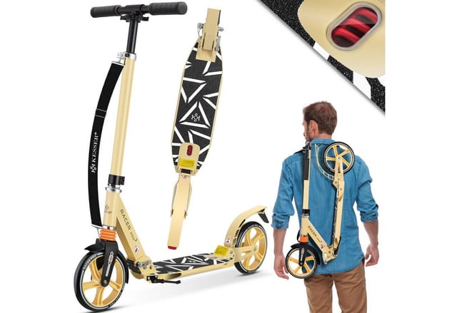 KESSER® Cityroller Scooter 205mm Räder PU Big Wheel - Pro-S Tretroller mit Doppel Federung, City-Roller Scooter klappbar und Höhenverstellbar, Roller Kickscooter für Erwachsene und Kinder