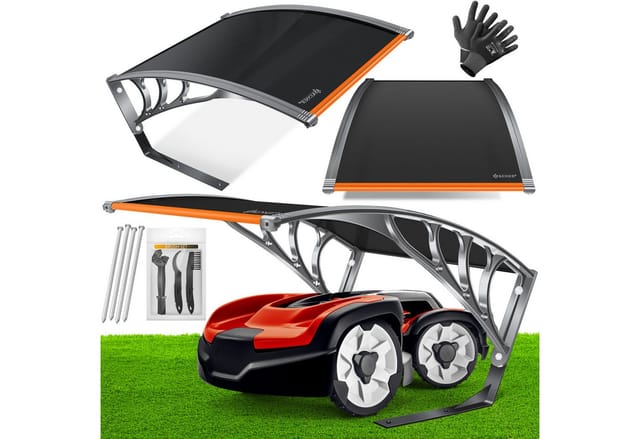 KESSER® Mähroboter Garage Dach Carport Überdachung für Mähroboter Rasenmäher Rasenroboter Automower Garten Witterungsbeständig Mährobotergarage inkl. Montagematerial, Maße 82 x 103 x 47 cm