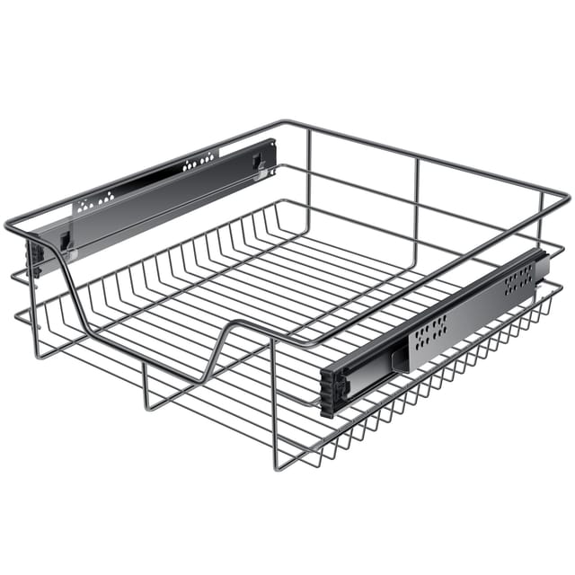KESSER® Teleskopschublade 30-60cm Schrankbreite verchromt aus Edelstahl Schubladeneinsatz für Küchenschrank Korbauszug Schrankauszug