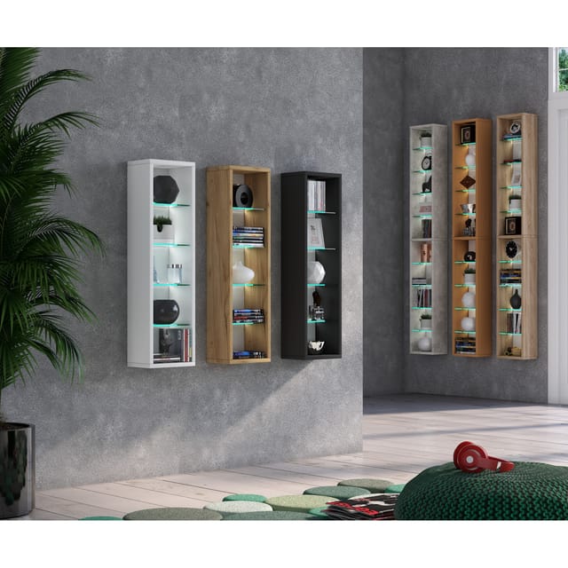 VCM Holzregal hängend platzsparendes Regal Maße: H. 152 x B. 21 x T. 14 cm Elegantes Regal hängend Aufbewahrungsregal Bücherregal Wandregal - Rasato XL