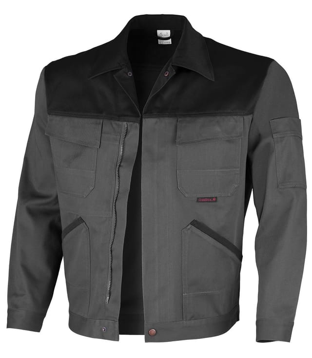 QUALITEX HIGH QUALITY WORKWEAR Bundjacke image mittelgrau/schwarz Damen: 40 Herren: 46