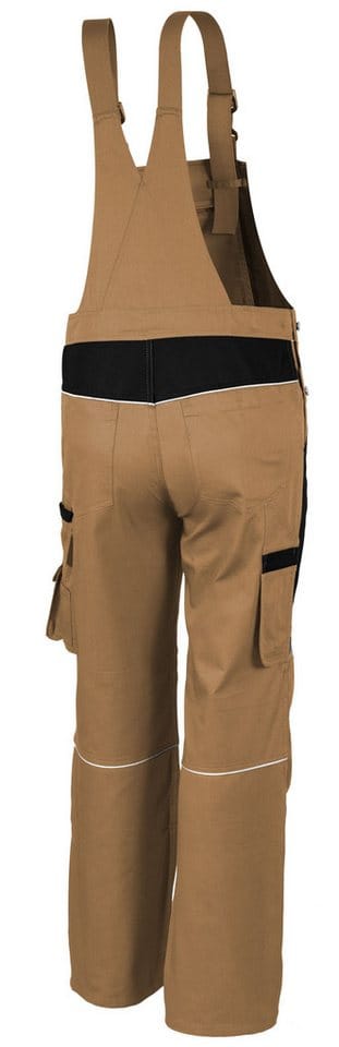QUALITEX HIGH QUALITY WORKWEAR Latzhose PRO khaki/schwarz Damen: 40 Herren: 46