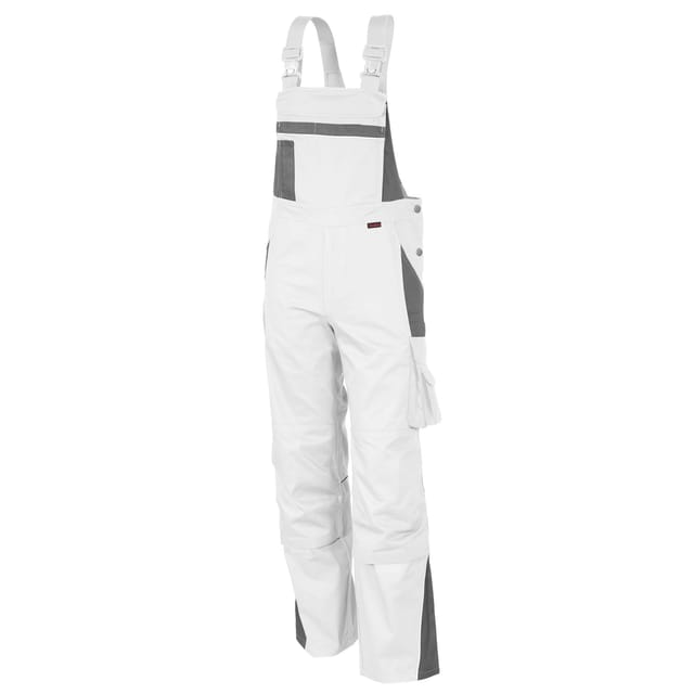 QUALITEX HIGH QUALITY WORKWEAR Latzhose PRO weiß/grau Damen: 36 Herren: 42