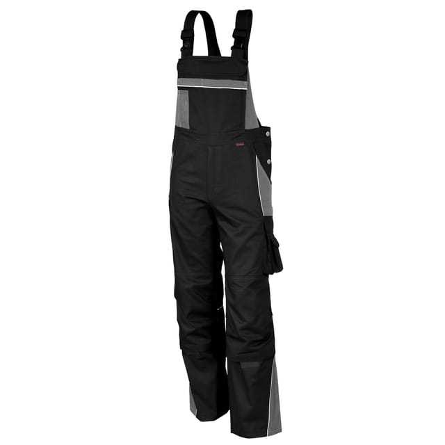 QUALITEX HIGH QUALITY WORKWEAR Latzhose PRO schwarz/grau Damen: 40 Herren: 46