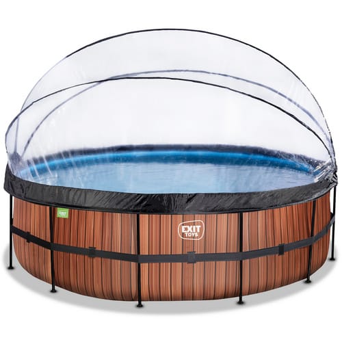 EXIT Frame Pool ø488x122cm mit Sandfilterpumpe und Abdeckung, versch. Ausführungen