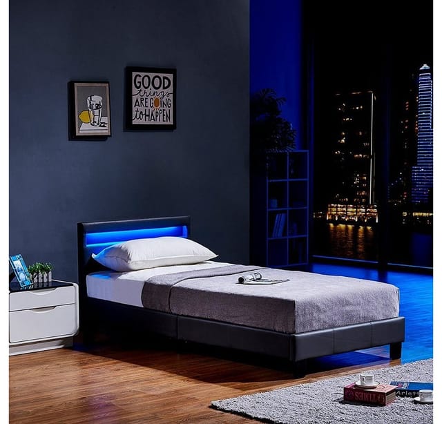 HOME DELUXE LED Bett Astro inkl. Matratze versch. Größen und Farben - Dunkelgrau