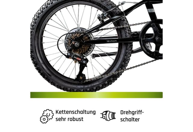 Galano GA20 Kinderfahrrad 18 Zoll ab 5 Jahre 115 - 130 cm Mädchen Jungen Fahrrad Mountainbike schwarz/grau