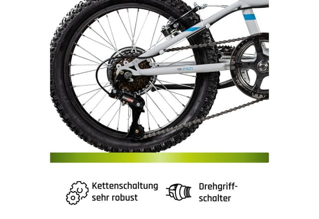 Galano GA20 Kinderfahrrad 18 Zoll ab 5 Jahre 115 - 130 cm Mädchen Jungen Fahrrad Mountainbike grau/blau