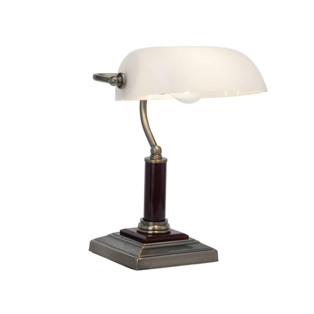 BRILLIANT Lampe Bankir Tischleuchte messing antik 1x A60, E27, 60W, geeignet für Normallampen (nicht enthalten) Mit Schnurzwischenschalter