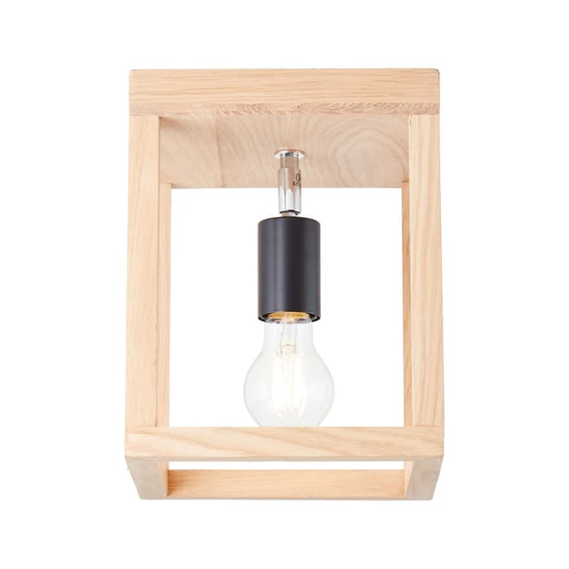 BRILLIANT Lampe, Nerea Deckenleuchte 1flg eiche geölt, Holz/Metall, 1x A60, E27, 15W,Normallampen (nicht enthalten)