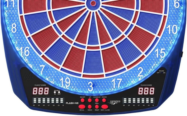 Carromco Elektronik Dartboard Flash-401, mit Adapter, 2-Loch Abstand