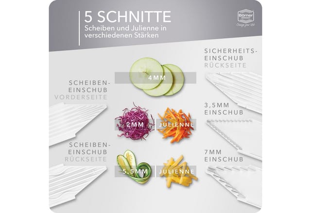 Börner V3 V-Hobel Profi Set, Gurkenhobel Gemüsehobel Gemüseschneider Pommesschneider