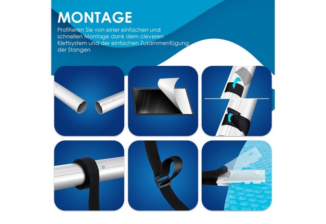 KESSER® Pool Aufroller Premium Aufrollsystem 3m - 5,70m Mit Rädern für Solarplane mobiles Aufrollvorrichtung für Poolplane & Abdeckung inkl. Bänder witterungsbeständiges Material