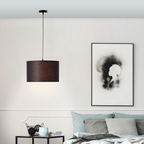 BRILLIANT Esher Pendelleuchte 38cm schwarz 1x A60, E27, 40W, geeignet für Normallampen (nicht enthalten)