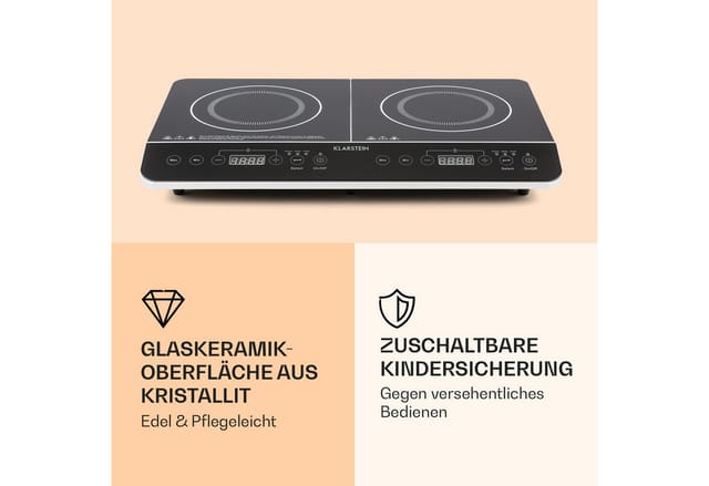 VariCook Slim Doppel-Induktionskochplatte 3500 W Timer 240° C Touch 3500 W