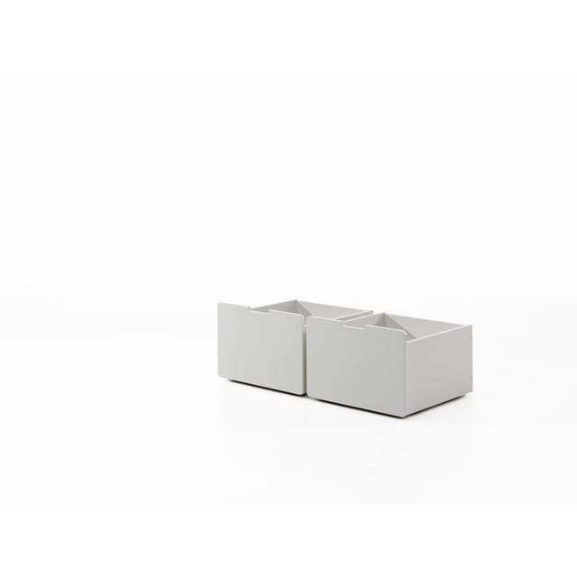 Schubladen-Set, best. aus 2 Schubkästen auf Rollen, MDF weiß lackiert