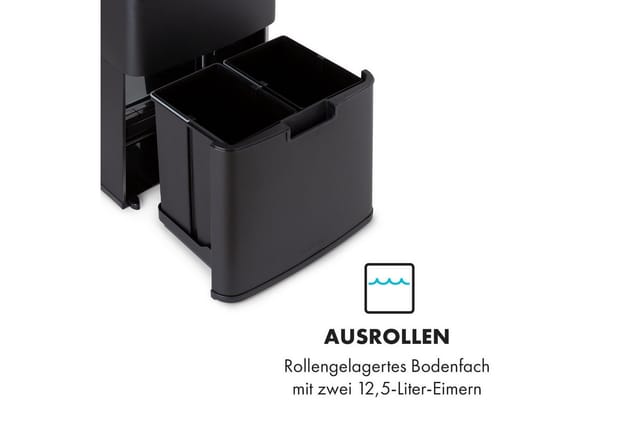Royal Trash Matte Black Sensor-Mülleimer 72 Liter Edelstahl
