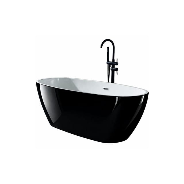 Freistehende Badewanne MANHATTAN - Glänzend Schwarz