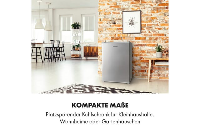 Delaware Kühlschrank 75 Liter 4-Liter-Gefrierfach Kompression Silbergrau