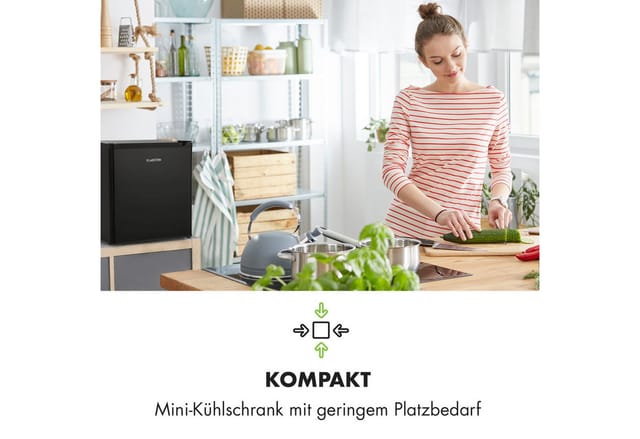 Snoopy Eco Mini-Kühlschrank mit Gefrierfach 41 Liter 39dB Schwarz