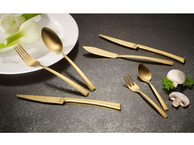 Echtwerk Tafelbesteck Avelino - 42 tlg - Gold-Edition