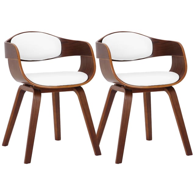 CLP 2er-Set Esszimmerstühle Kingston, ergonomisch mit gepolsterter Rückenlehne, Kunstleder & Holz, bis 150 kg belastbar