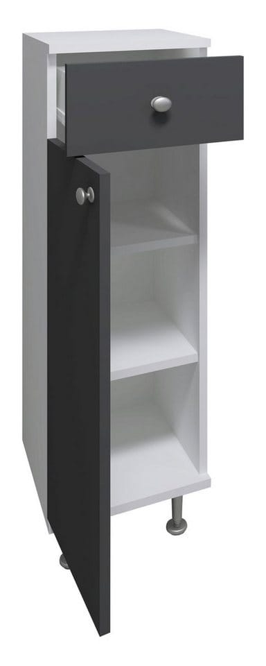 VCM Holz Midischrank Badschrank Maße: H. 95 x B. 30 x T. 30 cm 1 Schublade 1 Drehtür 3 Fächer - Nilosi