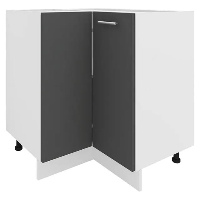 VCM Eckschrank Höhenverstellbare Füße Maße H. 82 x B. 76 x T. 76 cm Küche Unterschrank Kücheneckschrank - Esilo
