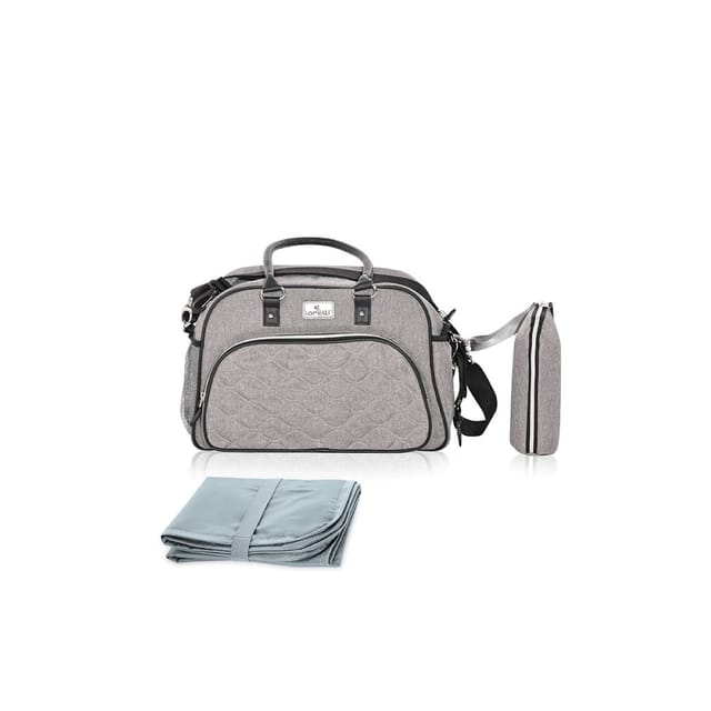 Lorelli Wickeltasche Viola, wasserabweisend, Wickelunterlage, Seitentaschen grau