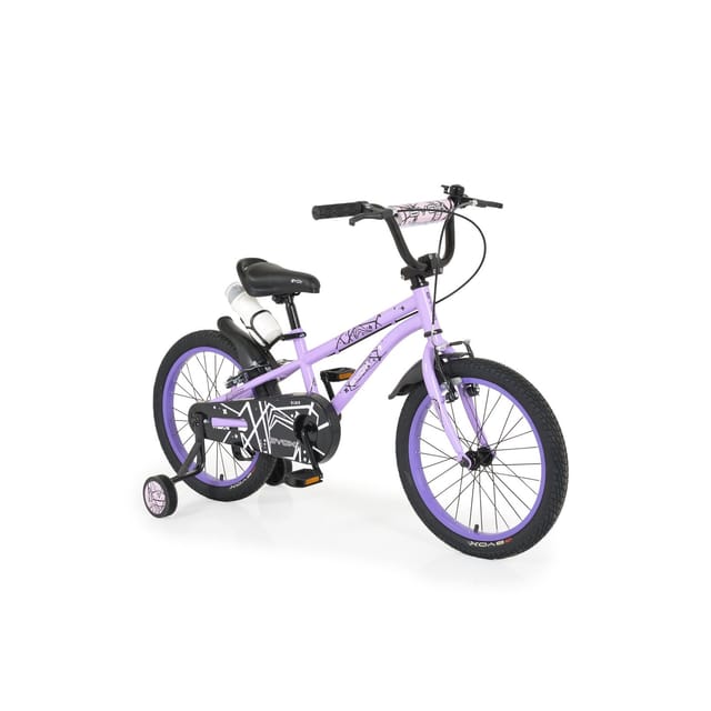 Byox Kinderfahrrad 18 Zoll Pixi, Klingel, Reflektoren, Stützräder, ab 5 Jahre violett