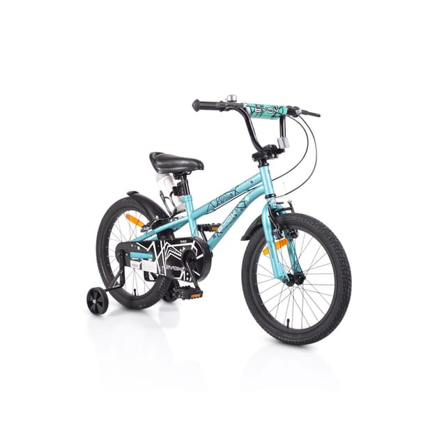 Byox Kinderfahrrad 18 Zoll Pixi, Klingel, Reflektoren, Stützräder, ab 5 Jahre türkis