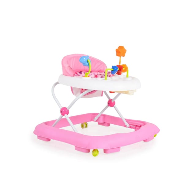 Lauflernwagen, Laufhilfe Eko höhenverstellbar, gepolsteter Sitz und Spielcenter rosa