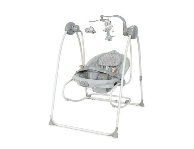 Lorelli Babywippe elektrisch Tango 2 in 1, Fernbedienung, MP3, Timer, Mobile hellgrau