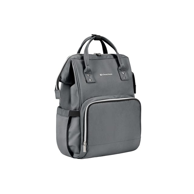 Kikkaboo Wickeltasche Siena, Rucksack, Wickelunterlage, Grifflänge einstellbar grau dunkelgrau