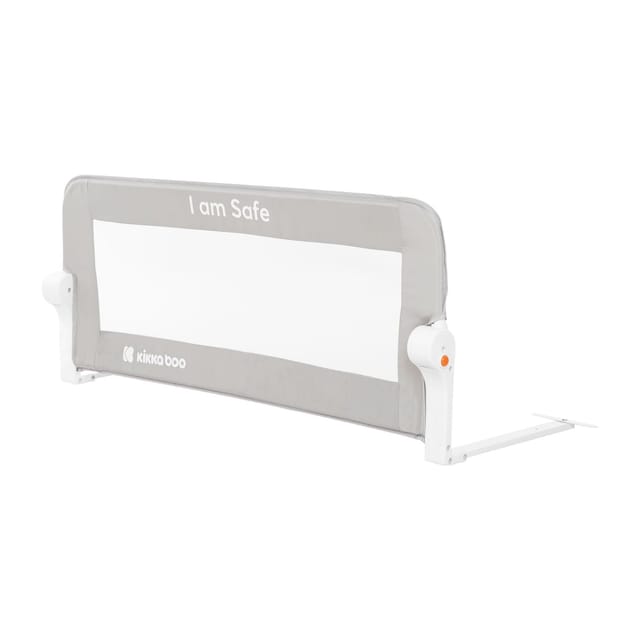 Kikkaboo Bettschutzgitter I am safe 102 cm lang, für Matratzenstärke 12 - 20 cm grau