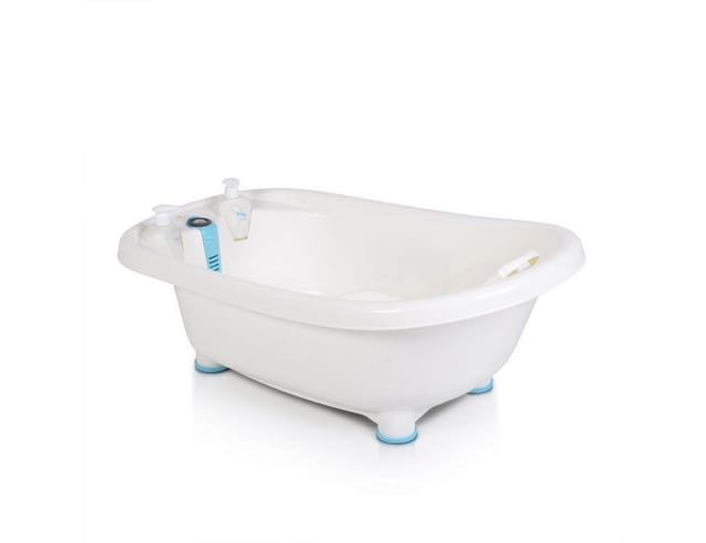 Baby Badewanne Set Bubble, Thermometer, Sitz, Duschgel- und Shampoospender blau