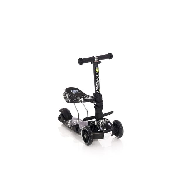 Lorelli Kinderroller Laufrad 2 in 1 Smart PU Räder leuchten klappbar verstellbar schwarz/grau