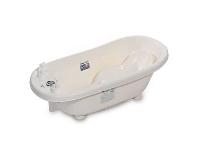 Lorelli Babybadewannen-Set Babybadewanne 88 cm Badesitz Badewannenständer Ablauf weiß