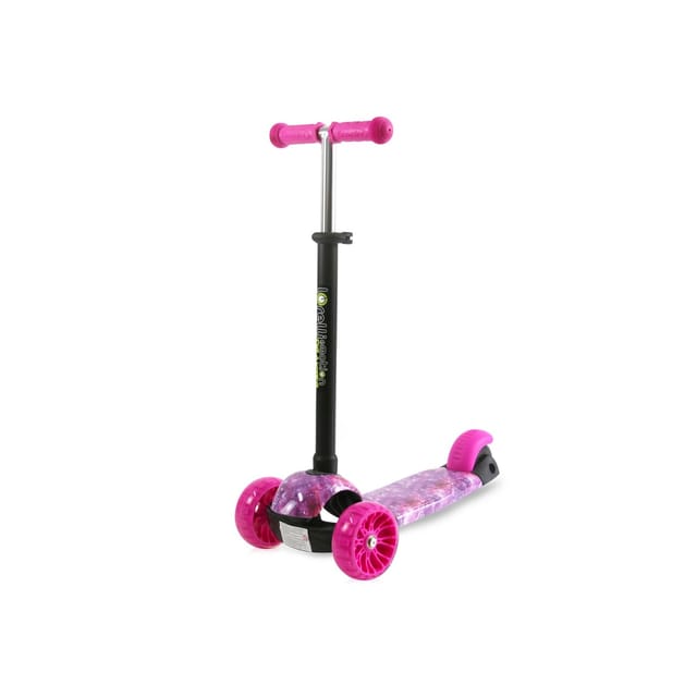 Lorelli Kinderroller Draxter 3 Räder, höhenverstellbar, PU-Leuchträder Fußbremse pink
