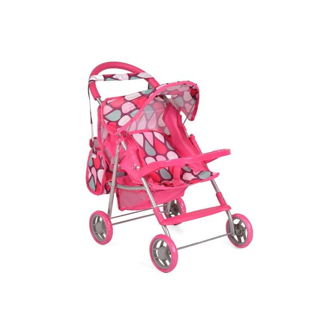 Puppenbuggy, Puppenwagen 9617, Schiebehöhe 50 cm, Sonnendach, Sicherheitsgurt