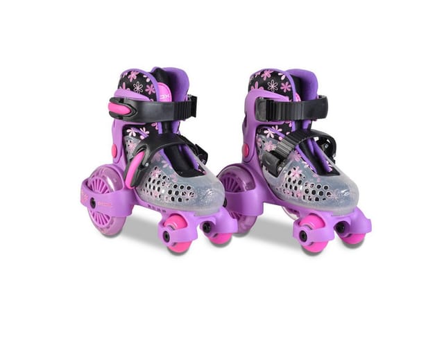 Byox Rollschuhe Beetle Größe XS 26-29, PU-Rollen, ABEC-5 Lager, Stopper hinten violett