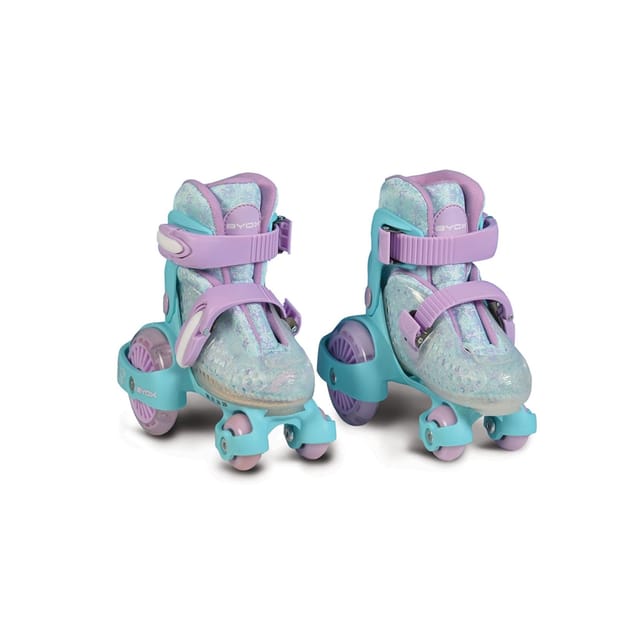 Byox Rollschuhe Beetle Größe XS 26-29, PU-Rollen, ABEC-5 Lager, Stopper hinten lila