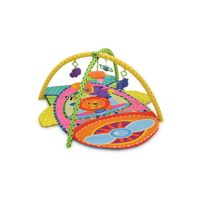 Lorelli Spielbogen Krabbeldecke Plane buntes Spielzeug Spiegel Rassel ab Geburt orange