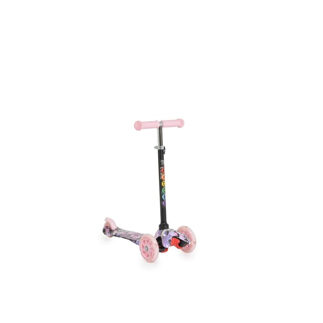 Moni Kinderroller Fidget 3 Räder höhenverstellbar, PU-Räder, Wasserdruck, ABEC-7 rosa