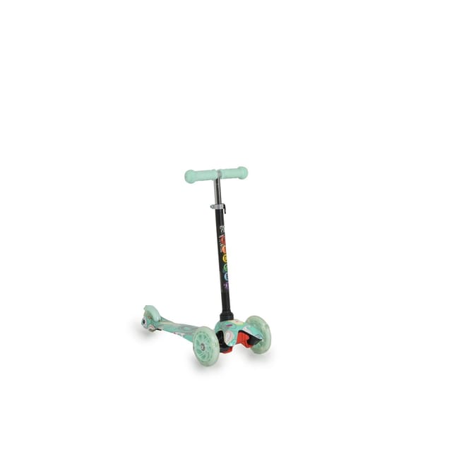 Moni Kinderroller Fidget 3 Räder höhenverstellbar, PU-Räder, Wasserdruck, ABEC-7 grün
