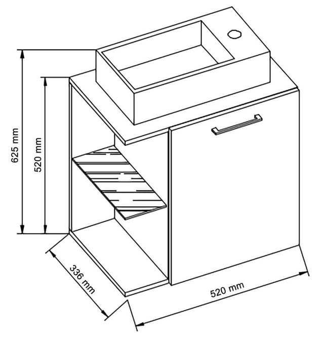 VCM 2-tlg Set Waschplatz für Gäste WC Gästebad Waschtisch Toilette Badezimmer Set – Hausa