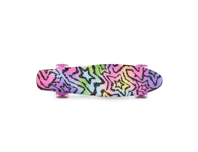 Byox Kinder Skateboard Stars 22 Zoll LED, 85A PU Rollen, ABEC 7, bis 85 kg pink