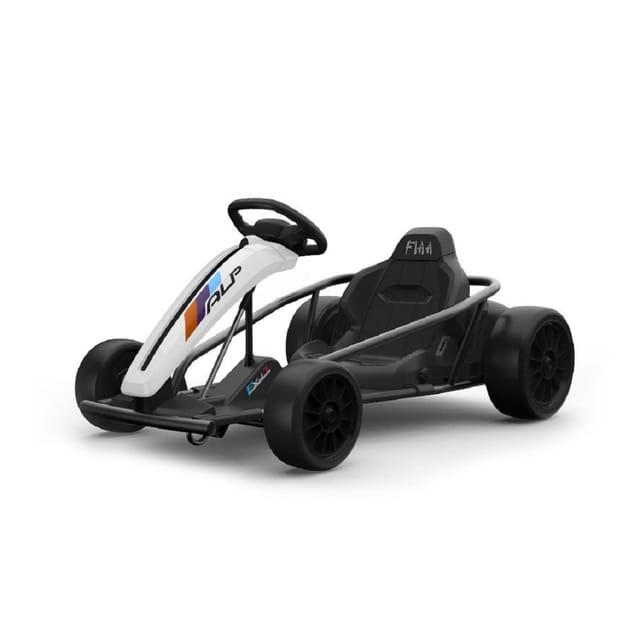 ES-Toys Kinder Elektro Gokart FXI1, weiß, E-Gokart mit Driftfunktion, 5-10km/h