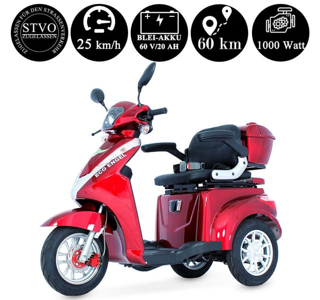 ECO ENGEL 501 Rot Senioren Roller 25 km/h Seniorenmobil